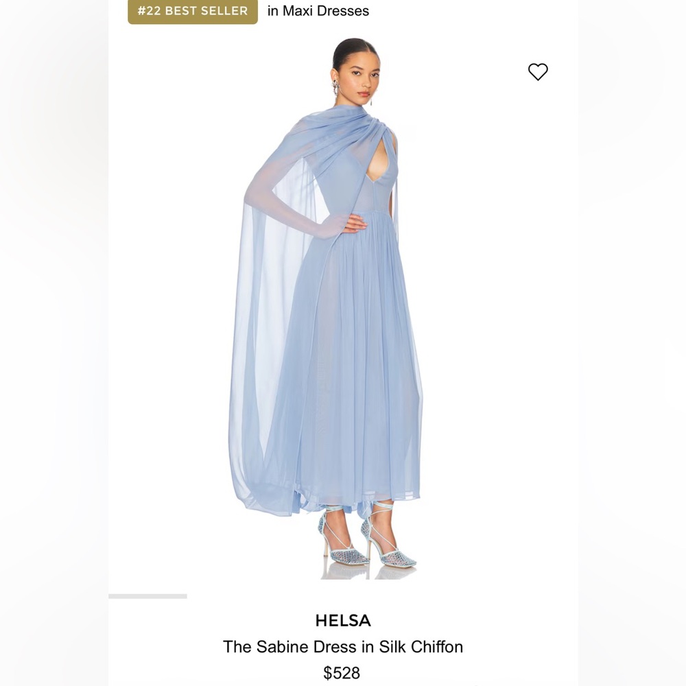 Helsa One Shoulder Blue Chiffon Dress